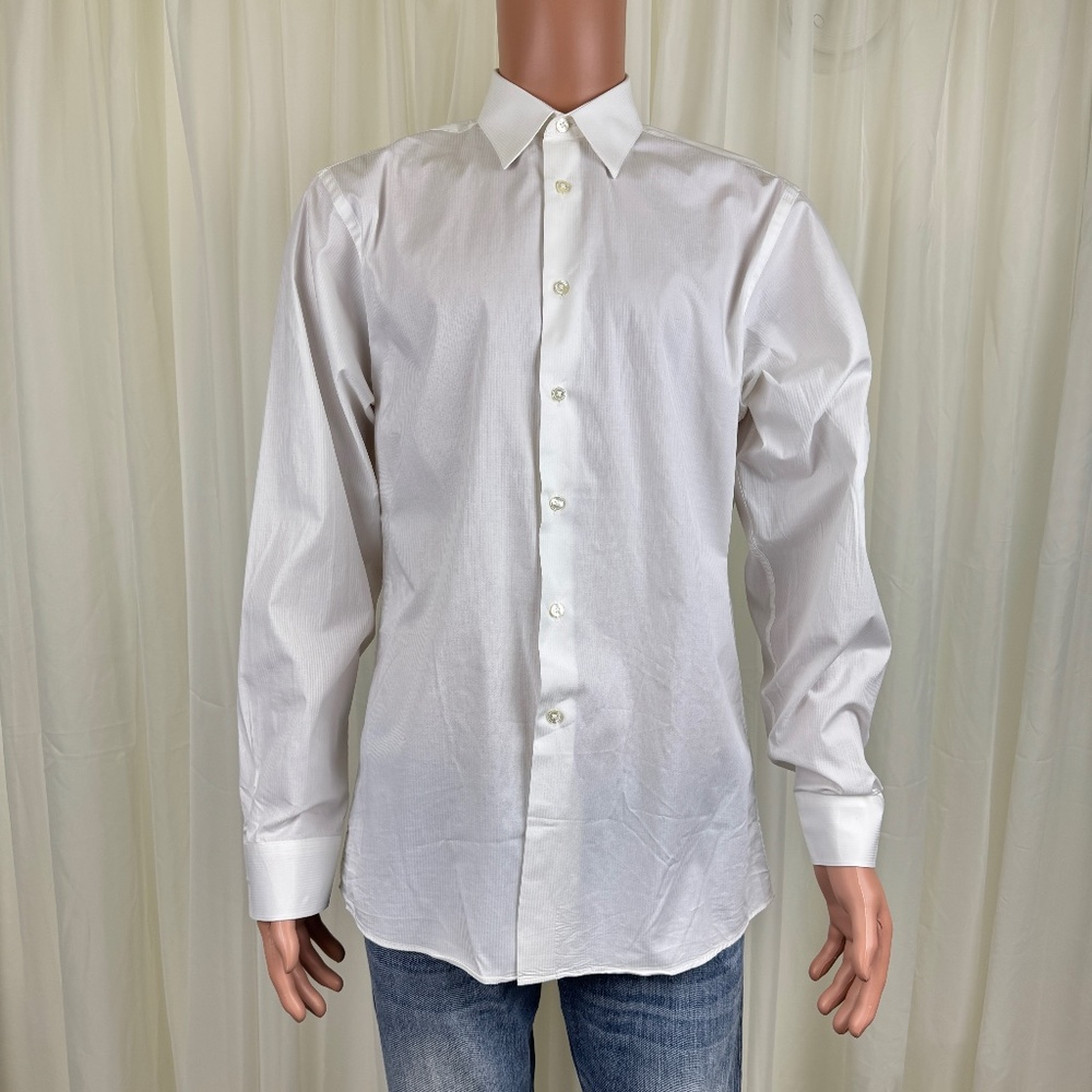 Men's Calvin Klein Regular Fit Stretch Long Sleeve Dress Shirt White 15.5 34/35
